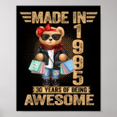 30 Year Old Made In 1995 Teddy Bear 30th Birthday  Poster (Vorne)
