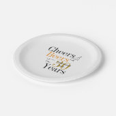 30 Years Retirement Cheers and Beers Minimal Party Pappteller (Schrägansicht)