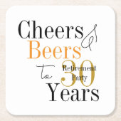30 Years Retirement Cheers Beers Minimal Party Rechteckiger Pappuntersetzer (Vorderseite)