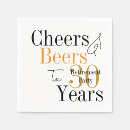 30 Years Retirement Cheers Beers Minimal Party Serviette