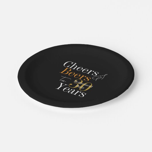 30 Years Retirement Party Cheers and Beers Pappteller (Schrägansicht)