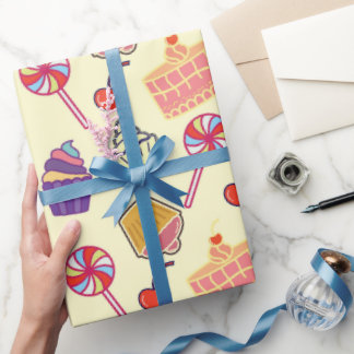 30 Zoll x 20 Fuß Cupcakes & Lollypops Gemustert Geschenkpapier