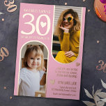 30. zwei Bögen Geburtstag rosa rosa Goldherzen Folieneinladung<br><div class="desc">Einfache und moderne kleine Herzen und zwei Rose goldene Folienbögen,  um mit Ihren eigenen Fotos des Geburtstagsmädchens oder Jungen 30. Geburtstags Party Einladung in sanft hellrosa Rosa und Rose Gold oder die Folie Ihrer Wahl zu füllen. Original Design von Sarah Trett für www.mylittleeden.com nur auf Zazzle.</div>