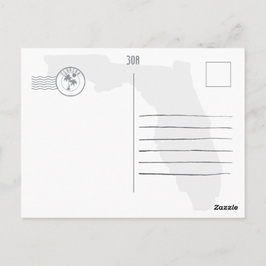 30a Route Florida Retro Sunset Souvenirs 60er Postkarte (Rückseite)