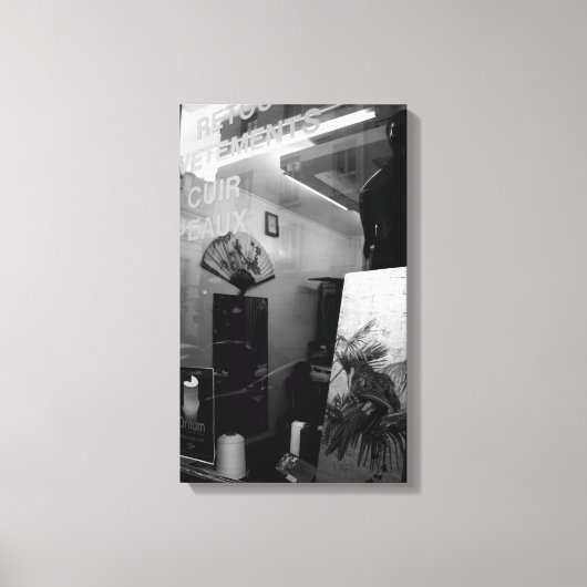 30ter Rue Gassendi Paris Schwarz-weiße Leinwand (Vorderseite)