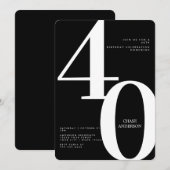 30th, 40th, 50th, 60th, Birthday Einladung (Vorne/Hinten)