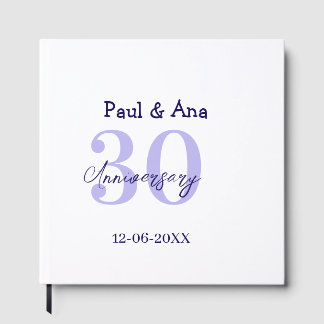 30th anniversary purple bold letter name simple re gästebuch