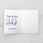 30th anniversary purple bold letter name simple re karte (Innenseite)