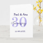 30th anniversary purple bold letter name simple re karte (Gelbe Blume)