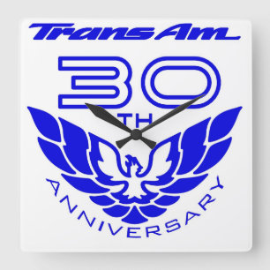 30th anniversary trans am clock quadratische wanduhr