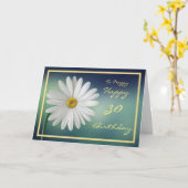 30th Bday Meggy Daisy Blume Eleganter Goldrahmen Karte (Gelbe Blume)