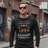 30th Birthday 1996 Add Name Black Gold Legendary T-Shirt