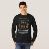 30th Birthday 1996 Add Name Black Gold Legendary T-Shirt (Vorne ganz)