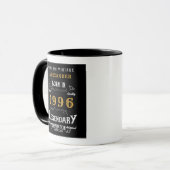 30th Birthday 1996 Legend Retro Black Personalized Tasse (Vorderseite Links)