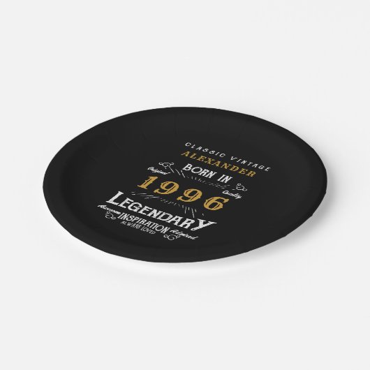 30th Birthday 1996 Legendary Retro Pappteller (Schrägansicht)