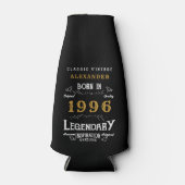 30th Birthday 1996 Name Legend Chic Black Gold Flaschenkühler (Vorderseite)