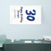 30th birthday add name date year blue sparkle banner (Messeveranstaltung)