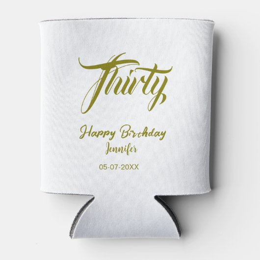 30th birthday add name date year gold template thi dosenkühler (Vorderseite)