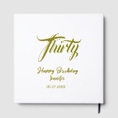 30th birthday add name date year gold template thi gästebuch (Rückseite)
