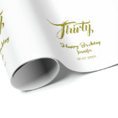 30th birthday add name date year gold template thi geschenkpapier (Rolleneckpunkt)