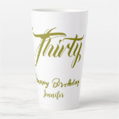 30th birthday add name date year gold template thi milchtasse (Vorderseite)
