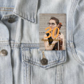 30th birthday add name date year white photo button (Insitu)