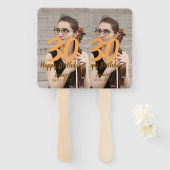 30th birthday add name date year white photo fächer (Vorne und Hinten)