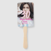 30th birthday add name date year white photo fächer (Rückseite)