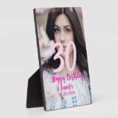 30th birthday add name date year white photo fotoplatte (Seite)