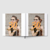 30th birthday add name date year white photo gästebuch (Voll)