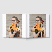 30th birthday add name date year white photo gästebuch (Voll)