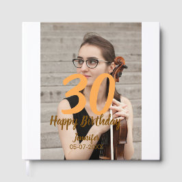 30th birthday add name date year white photo gästebuch