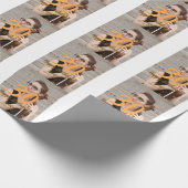 30th birthday add name date year white photo geschenkpapier (Ecke)