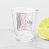 30th birthday add name date year white photo schnapsglas (Rückseite)