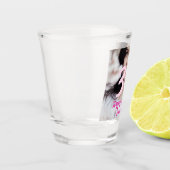 30th birthday add name date year white photo schnapsglas (Links)