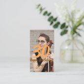 30th birthday add name date year white photo visitenkarte (Stehend Vorderseite)