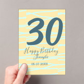 30th birthday add name date year yellow blue paste acryleinladungen (Insitu (Handheld))