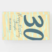 30th birthday add name date year yellow blue paste banner (Horizontal)