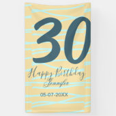 30th birthday add name date year yellow blue paste banner (Vertikal)