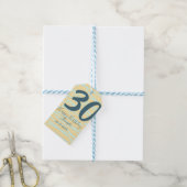 30th birthday add name date year yellow blue paste geschenkanhänger (Mit Garn)