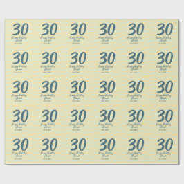 30th birthday add name date year yellow blue paste geschenkpapier