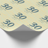 30th birthday add name date year yellow blue paste geschenkpapier (Ecke)
