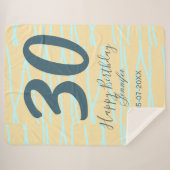 30th birthday add name date year yellow blue paste sherpadecke (Vorderseite (Horizontal))