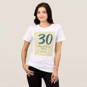 30th birthday add name date year yellow blue paste Tri-Blend shirt (Vorderseite voll)