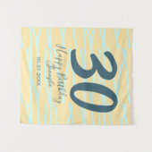 30th birthday add name date year yellow blue paste wandteppich (Vorderseite (Horizontal))