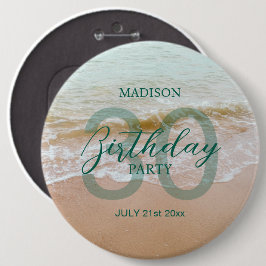 30th Birthday Beach Party Button