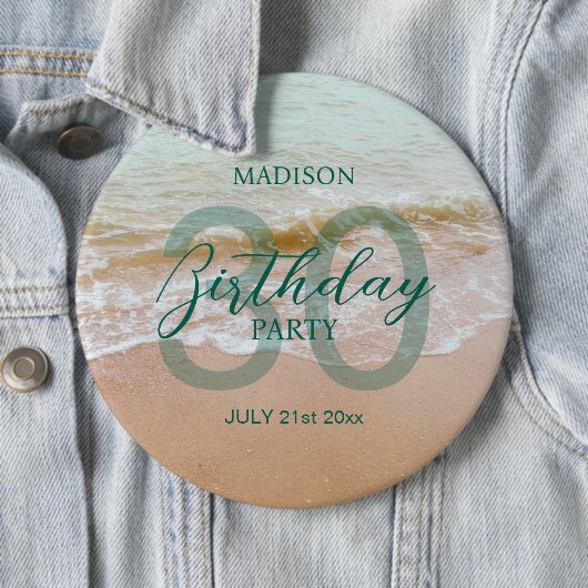 30th Birthday Beach Party Button (Beispiel)
