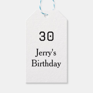 30th birthday bold letter name date simple minimal geschenkanhänger