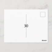 30th birthday bold letter name date simple minimal postkarte (Rückseite)