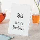 30th birthday bold letter name date simple minimal sockelschild (In Situ)